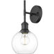 Axel 1 Light 6.5 inch Matte Black Wall Sconce Wall Light in Clear Glass